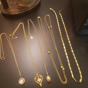 Lot of 5 Vintage Goldtone Necklace